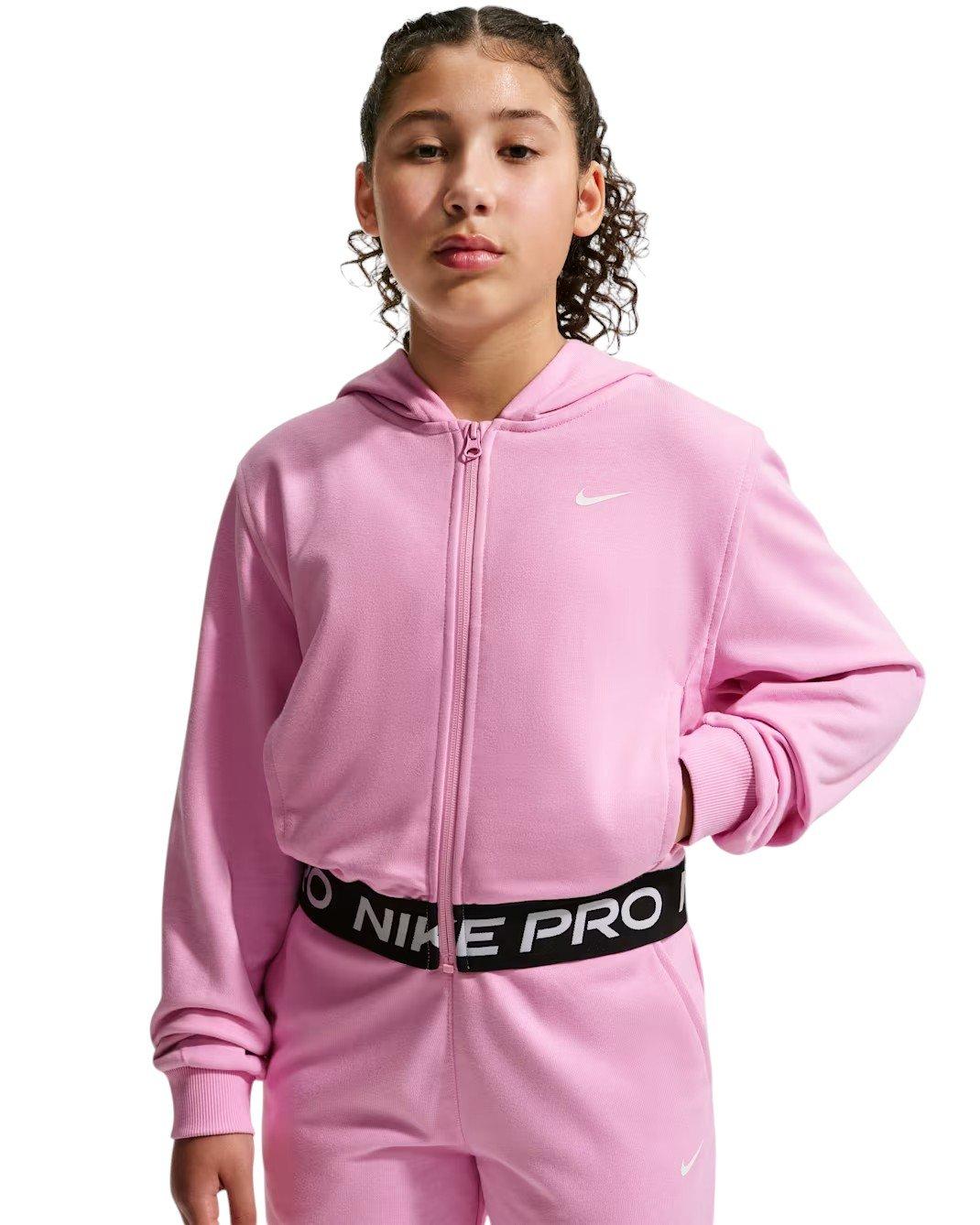 Nike Big Girls' Pro Fleece Dri-FIT Full-Zip Jacket - Pink - PINK